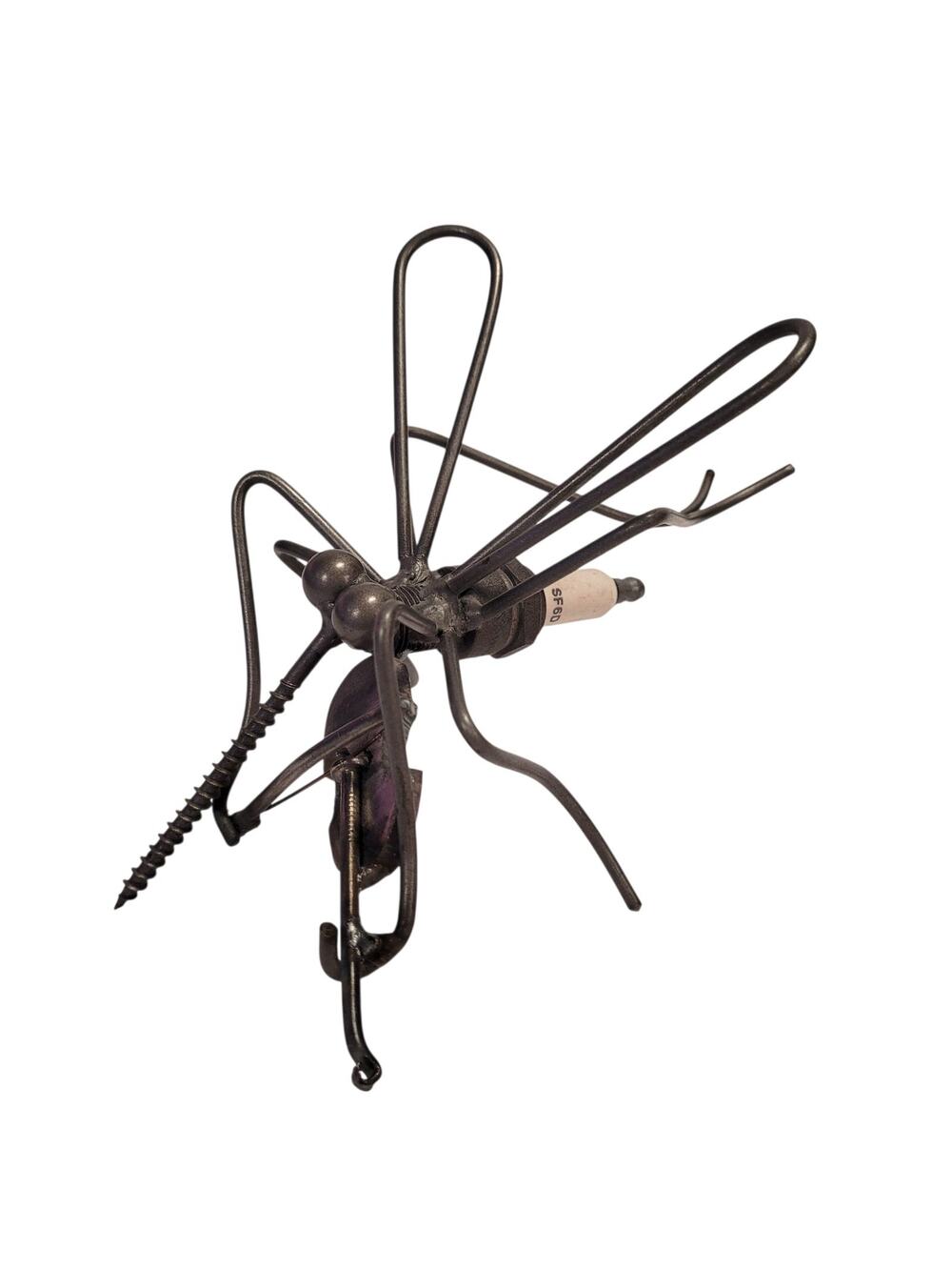 Spark Plug Bug Metal Mosquito Violin Unique Sculpture Artist Made